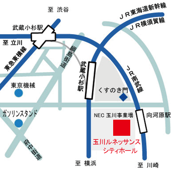 地図／NEC玉川ルネッサンスホール